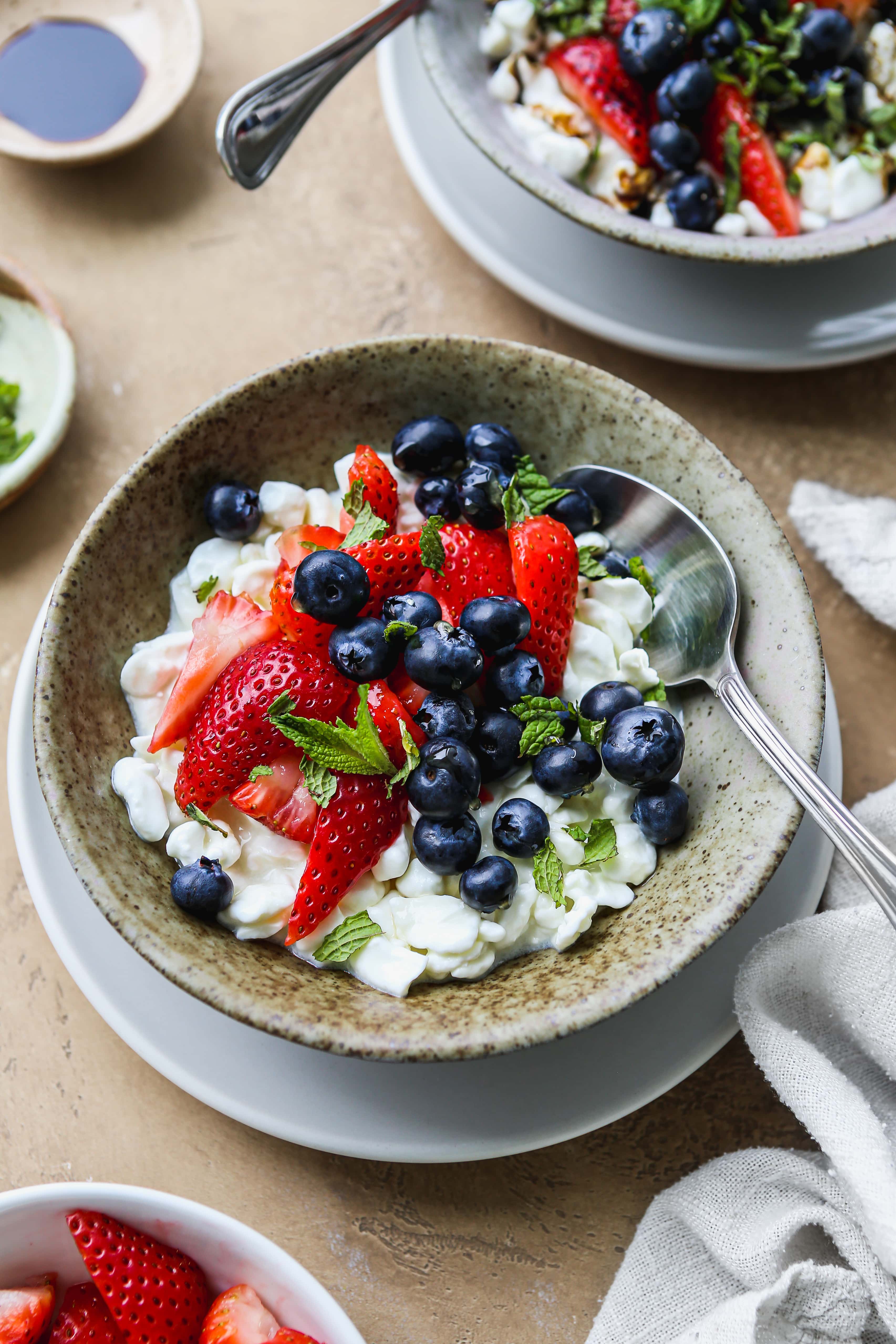 Cottage Cheese with Fruit and Nuts